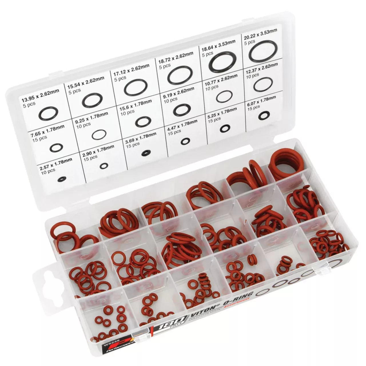Performance Tool W5239 Viton O-Ring Assortment 180 pc