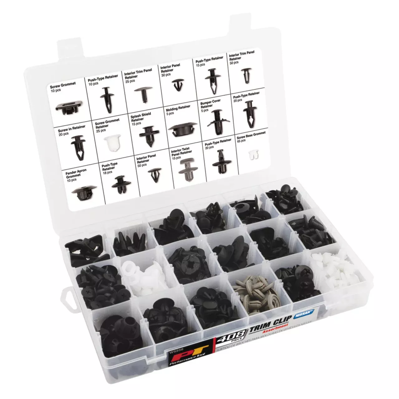 Performance Tool W5258 Nissan Trim Clip Assortment 408pc