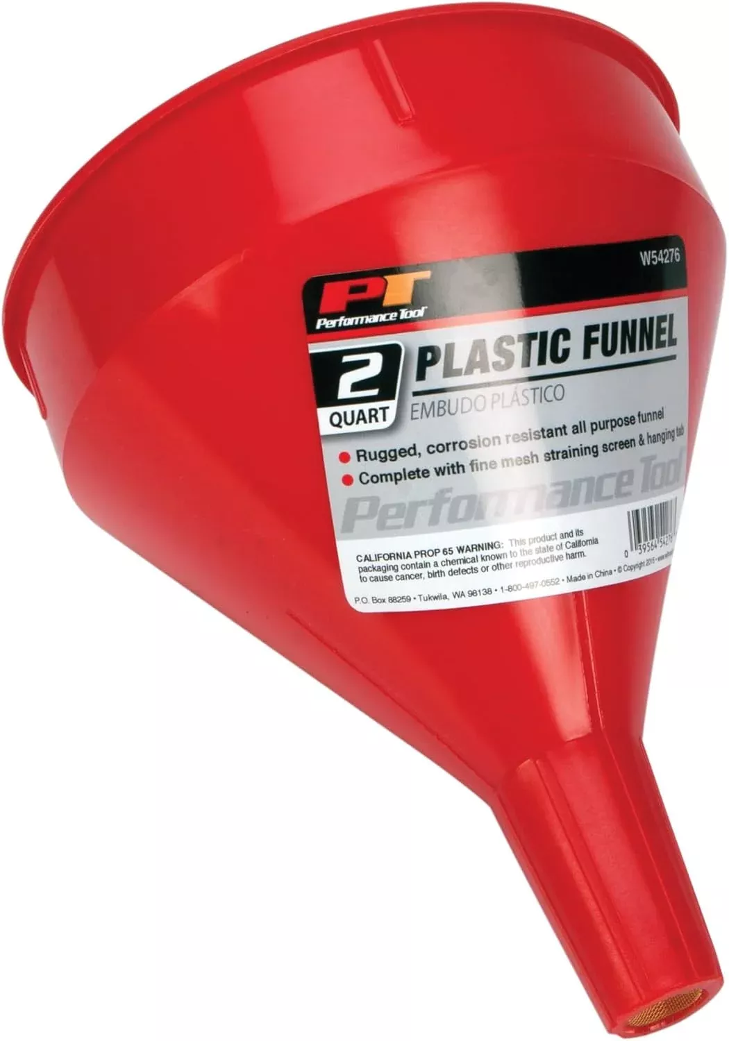 Performance Tool W54276 Plastic Funnel 2 Quart