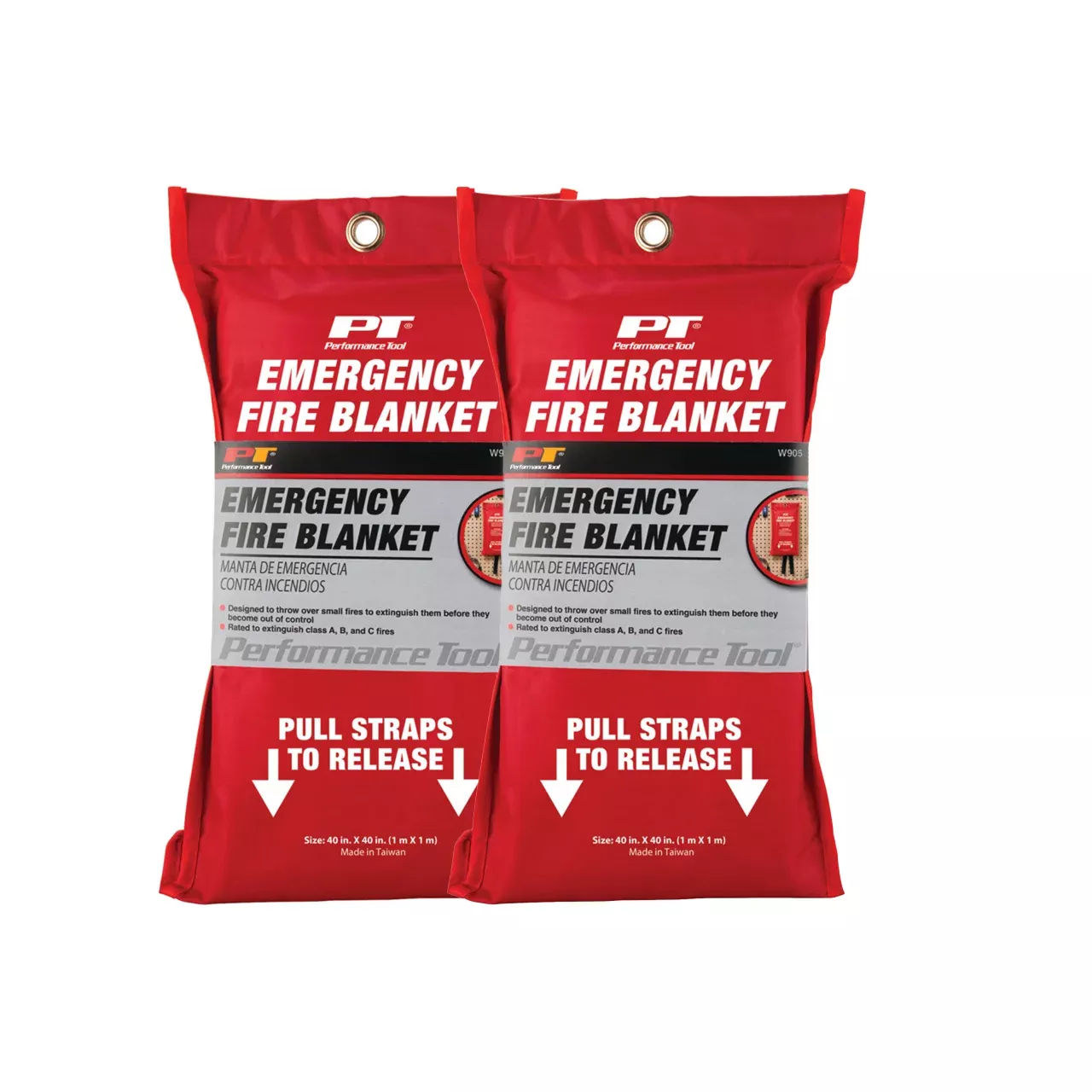 Performance Tool W905 Automotive Emergency Fire Blanket 40"x40" 2-pacK