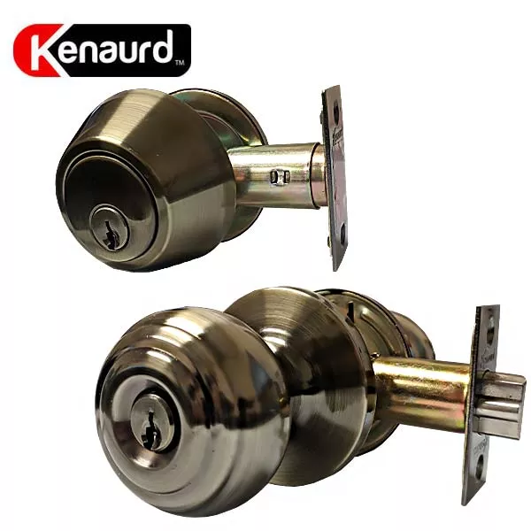 Premium Combo Lockset - Knob & Deadbolt - Antique Brass - AB - SC1