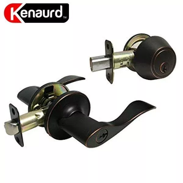 Premium Combo Lockset with Lever - Single Sided Deadbolt - Oil Rubbed Bronze - (SC1 / KW1)