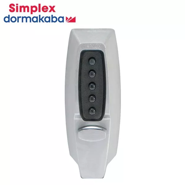 Simplex - 7108 - Mechanical Pushbutton Deadbolt Keyless Lock - 2 3/8" Backset - Satin Chrome
