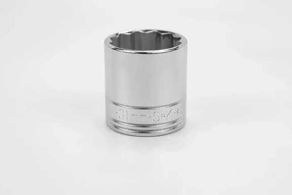 SK Hand Tools 40331 1/2" Dr. 31mm 12pt Standard Metric Chrome Socket