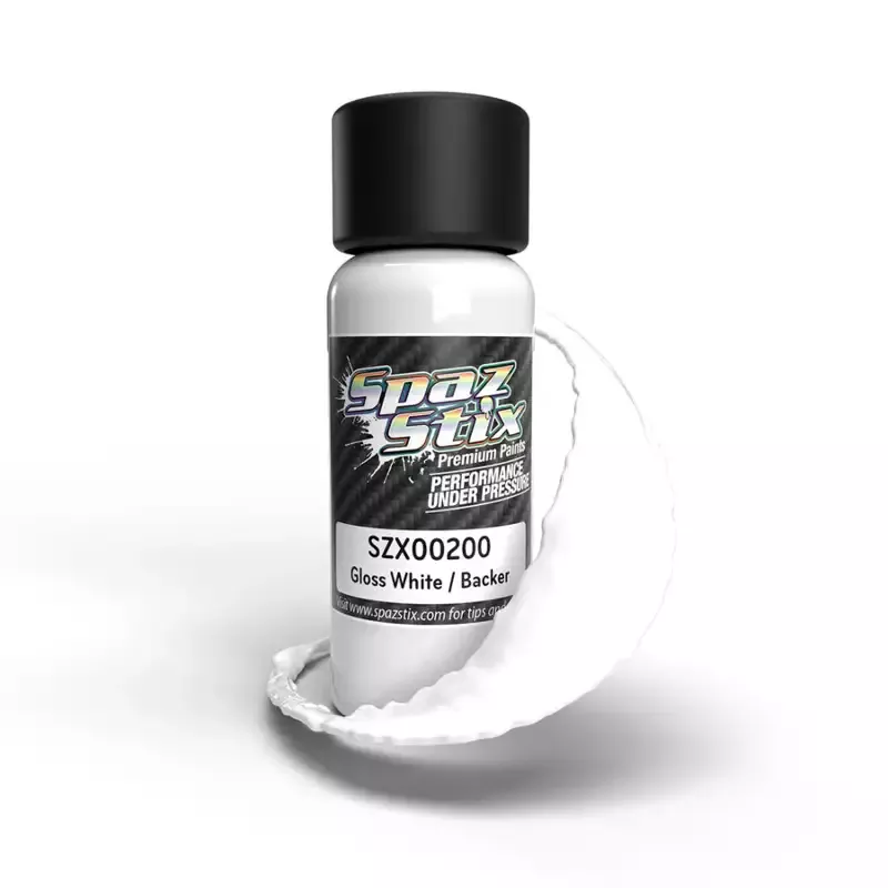 Solid White/Backer, Airbrush Ready Paint, 2oz Bottle