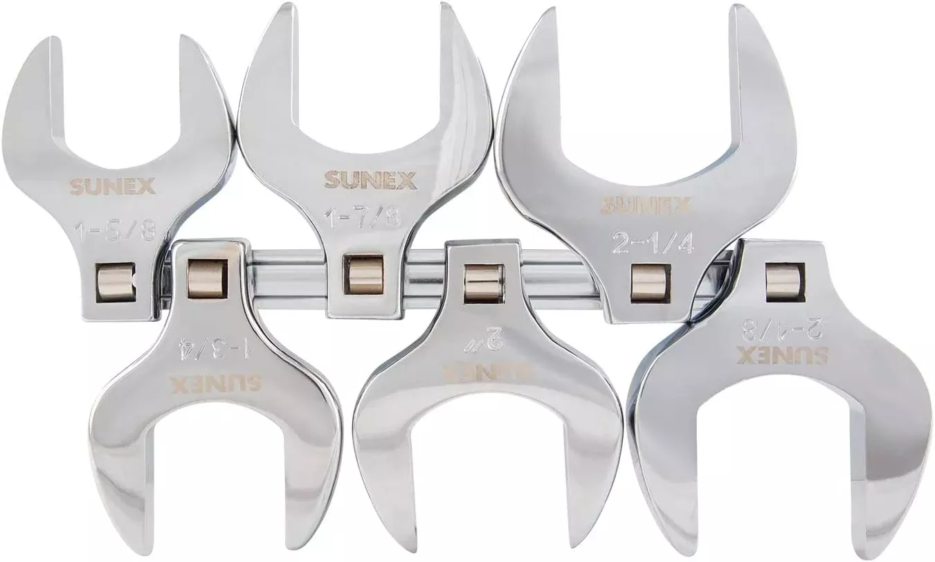 Sunex 9722A 1/2" Drive SAE 6pc Jumbo Crowsfoot Wrench Set