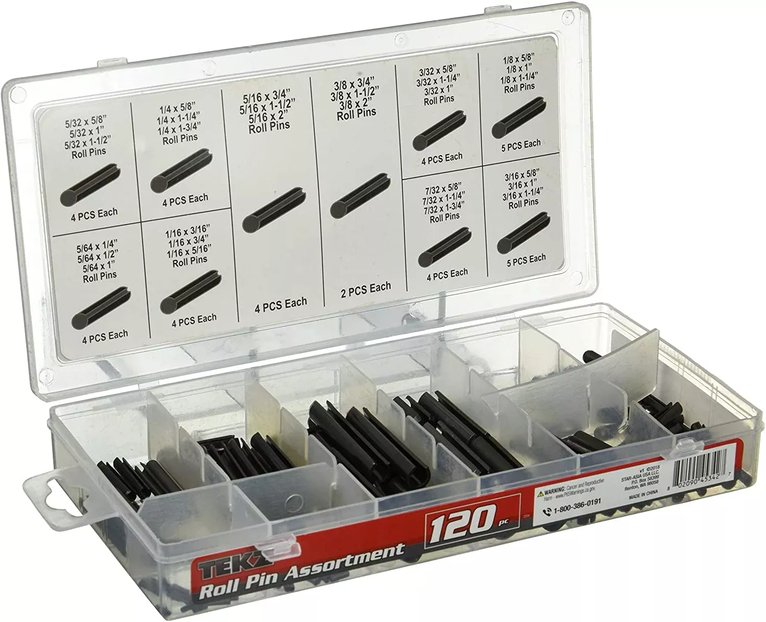 Titan 45342 120pc Roll Pin Assortment
