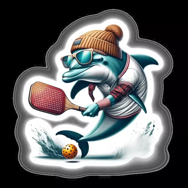 Trendy Dolphin Playing Pickleball