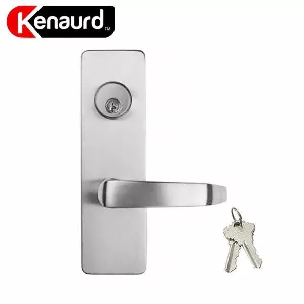 Trim Lever Handle - w/ Cylinder & Plate Lockset - 26D - Satin Chrome - SC Keyway - for Exit Devices