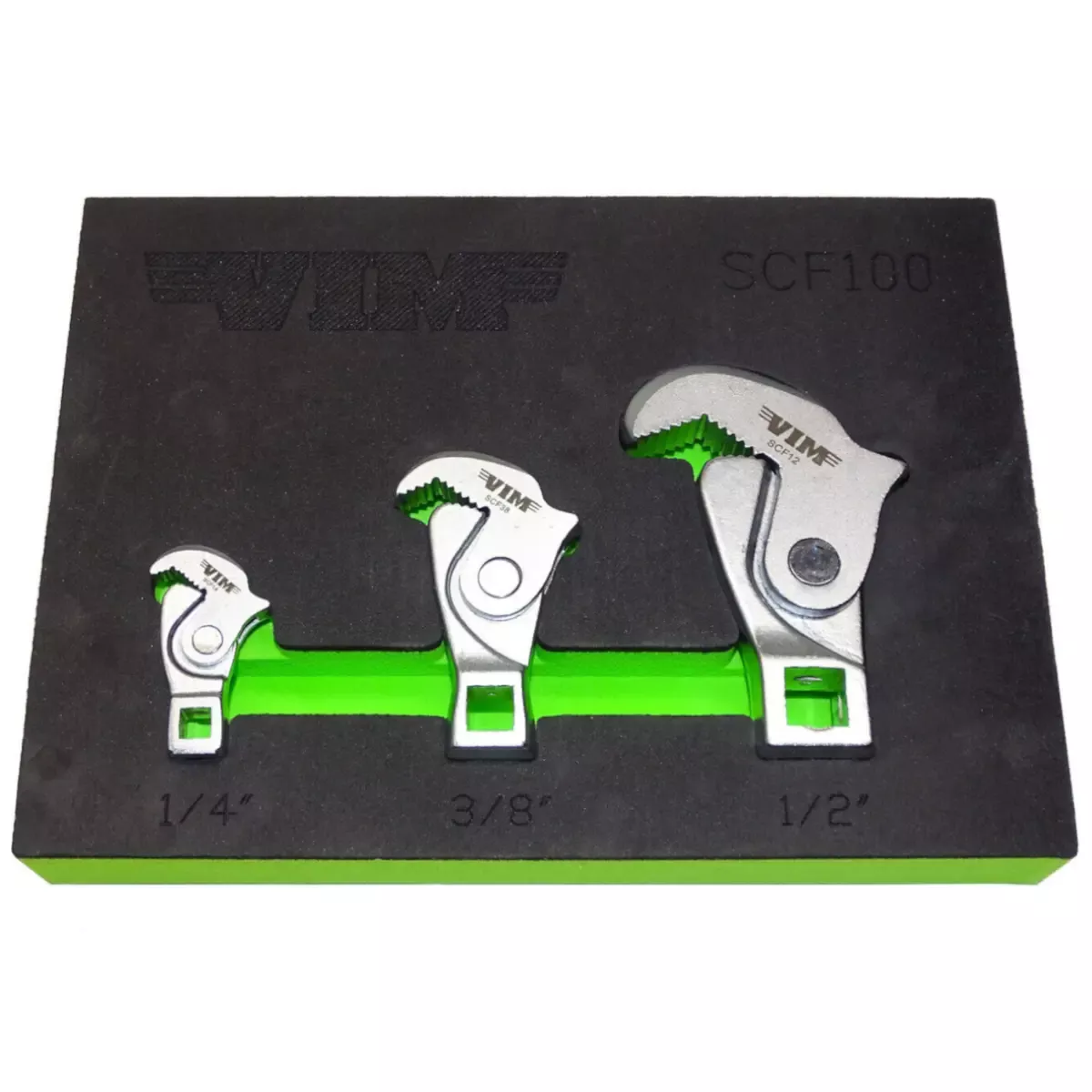 VIM SCF100 3 PC. SPRING-LOADED CROWFOOT SET(1/4", 3/8" & 1/2")